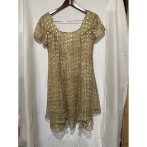 Jeffrey‎ and Dara BY LINDA HUTLEY EVELYN SOCIAS Gold Mini Dress Size 8